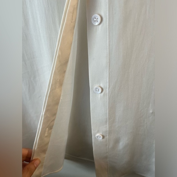 Alice & Olivia SILK Button-down White Blouse - Picture 4 of 9